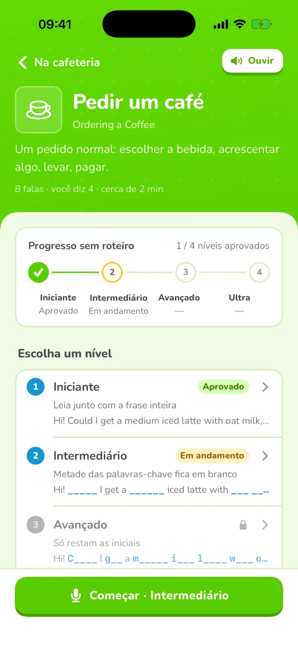 Toque em qualquer palavra